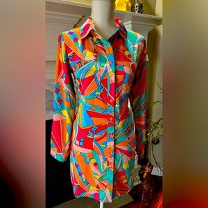 Colorful Abstract Button-Up Shirt
